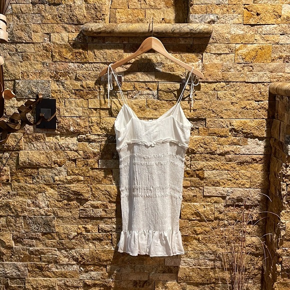 White Ruffle Bottom Dress - Picture 2 of 2